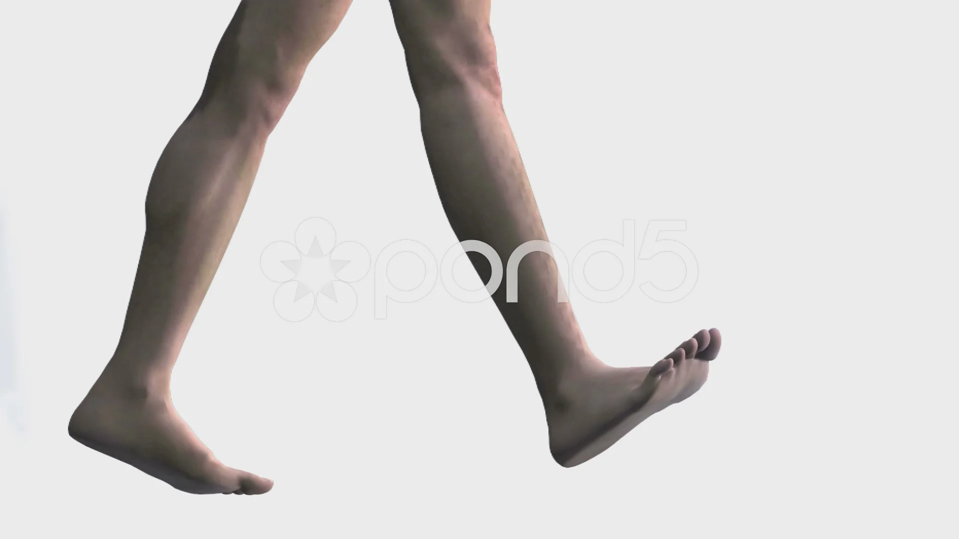 Bare legs walking across white backgroun, Stock Video