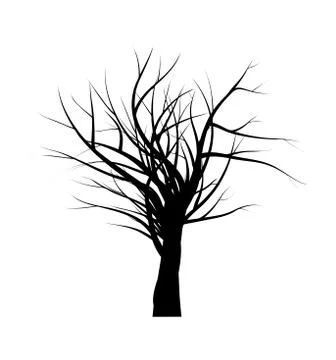 Bare  tree branch silhouette vector symbol icon design. Beautiful illustratio Stock Illustration