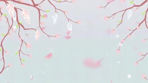 Bare Tree with Flower Petals and Light: Gentle Animated Scene - Spring Backgrou Stock Footage 307474044