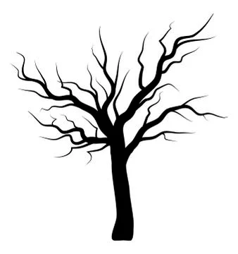 Bare tree silhouette vector symbol icon design. Illustrazione stock