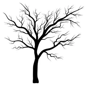 Bare tree silhouette vector symbol icon design. Stock-Illustration
