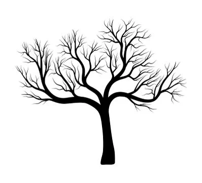 Bare tree silhouette vector symbol icon design. Stock Illustration