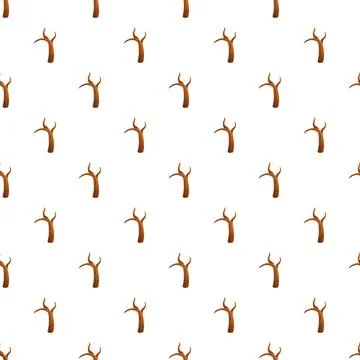 Bare tree trunk cartoon seamless pattern Illustrazione stock