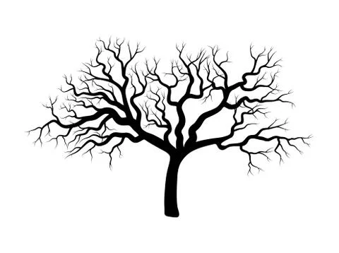 Bare tree winter design isolated on white background Stock Illustration