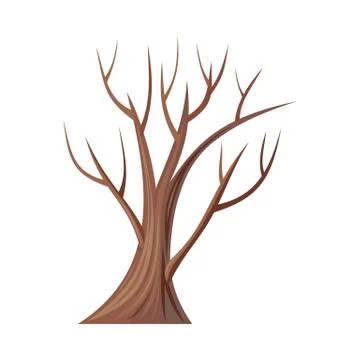Bare Tree Without Leaves. Oak. Vector Illustrazione stock