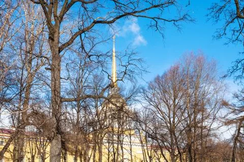 Bare trees and view of old Admiralty building Stock Photos