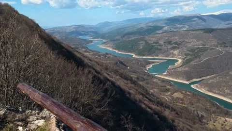 Bare trees cast shadows on the earth. Balkan, Eastern Europe, POV Video stock 331814390