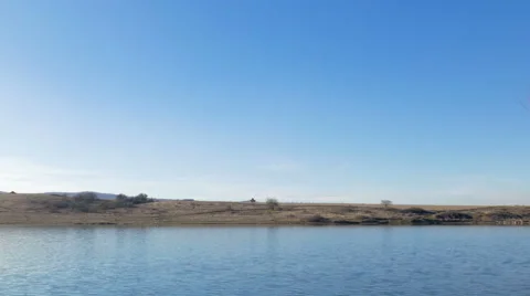 Bare trees by the lake Stock Footage 60037503