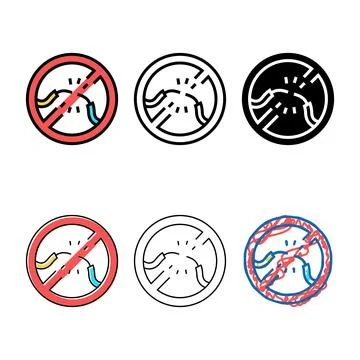 Bare wires children multipack safe prohibition sign color icon vector Stock Illustration