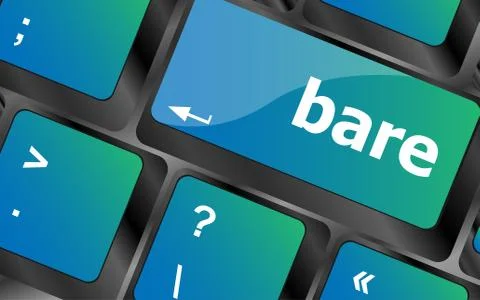 Bare word on keyboard key, notebook computer button Stock Illustration
