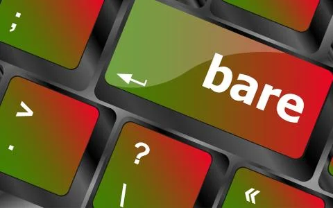 Bare word on keyboard key, notebook computer button Illustrazione stock