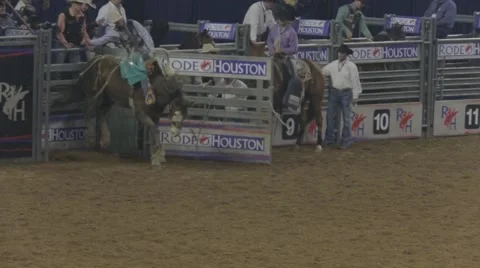 Bareback Riding Event at a Rodeo Video stock 48242262