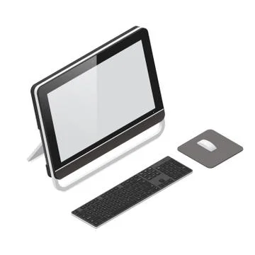 Barebone pc detailed isometric icon set Stock Illustration