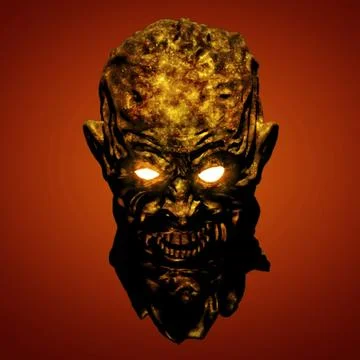 Bared teeth of hungry vampire. 3D illustration in genre of horror. Stock Illustration