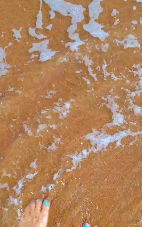 Barefoot on the beach of Teresitas Stock Footage 337373892