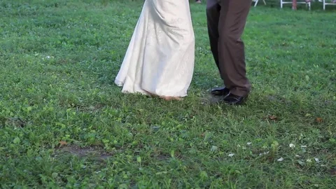 Barefoot Bride Dancing Stock Footage 75035174