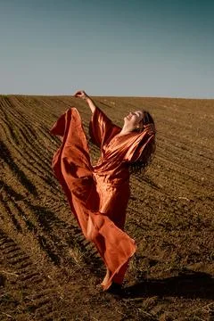Barefoot Dancer in Field Stock Photos