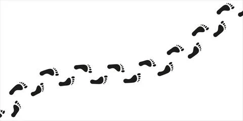 Barefoot Footprints Path  Progress and Direction Concept Stock Illustration