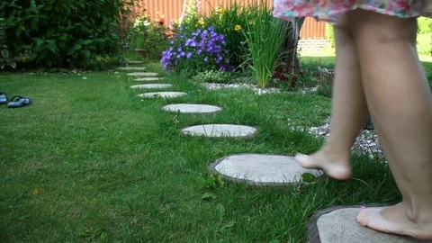 Barefoot on the grass Video stock 84765877