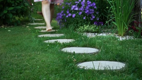 Barefoot on the grass Video stock 84766715