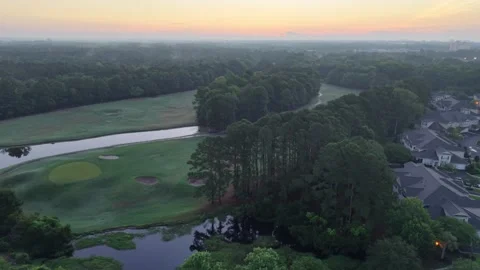 Barefoot Landing SC golf course pullout Stock Footage 340625705