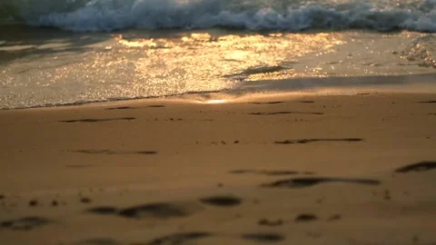 Barefoot legs walking on beach during sundown. Stock Footage 242270399