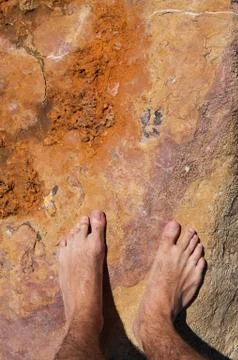 Barefoot on rock Foto stock