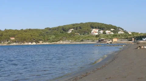 Barefoot Run on Beach Stock Footage 54914769
