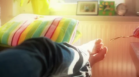 Barefoot Tickle Video stock 10687337