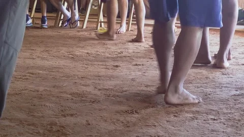 Barefoot traditional group dance in Chapada dos Veadeiros Goiás Brazil Stock Footage 340277535