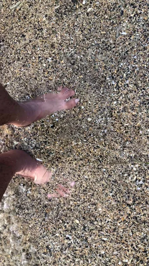 Barefoot Walking on Tropical Beach Sand in Bali Indonesia Close Up POV Stock-Footage 334763183