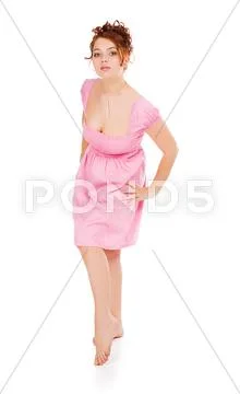 Barefooted beautiful woman Stock Photos