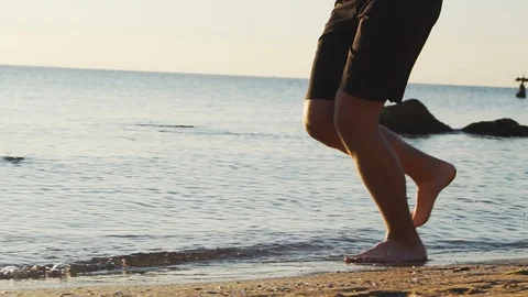 Barefooted runner Stock Footage 92463647