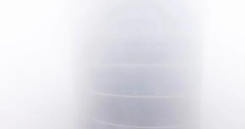 Barely Visible Skyscraper Through The Smog. Aerial Shot From To To Bottom Stock Footage 86438527