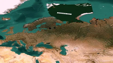 Barents Sea Map Arctic Region Russia Norway Animation Stock Footage 344893023