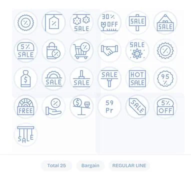 Bargain Comprehensive Vector Bundle with 25 Pixel Aligned Regular Line High.. Stock Illustration