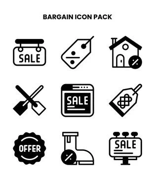 Bargain DuoTone Set Icons Pack イラスト素材