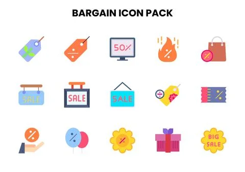 Bargain Flat Set Icons Pack イラスト素材