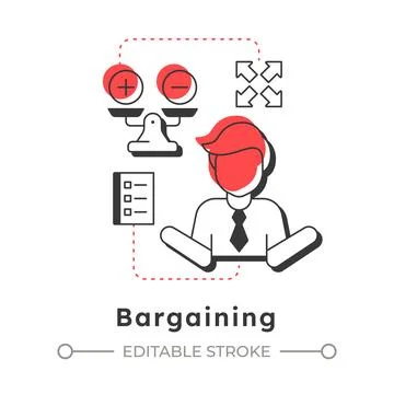 Bargaining modern linear concept icon Stock-Illustration