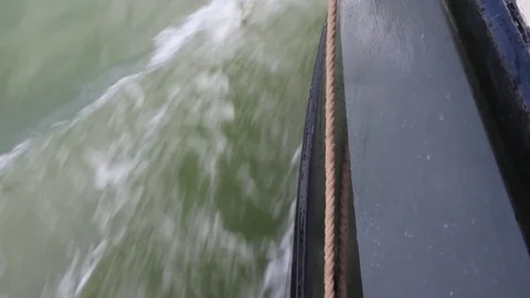 Barge bow wave Stock Footage 70097779