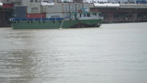 Barge container Stock Footage 139926010