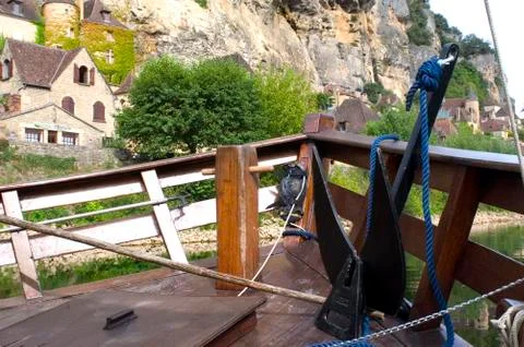 Barge on the dordogne Stock Photos