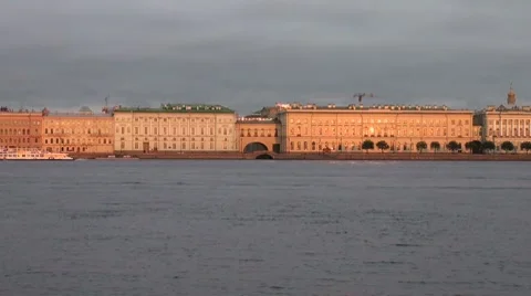 The barge is floating on the river Stock Footage 7749486