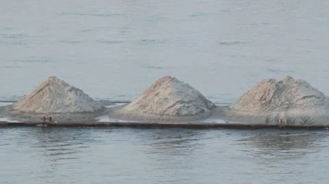 Barge floats on the river Stock Footage 12411999