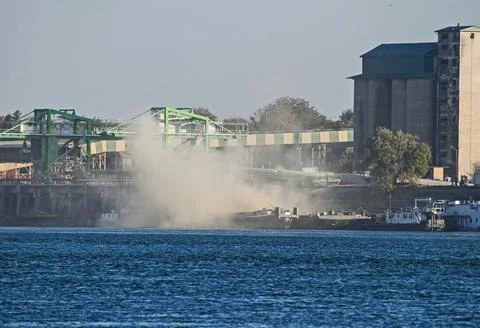 Barge loading Stock Photos