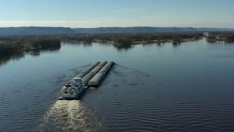Barge on the Mississippi River Stock Footage 153151663