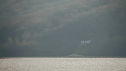 A Barge passes slowly on the Danube river Stock-Footage 103459962