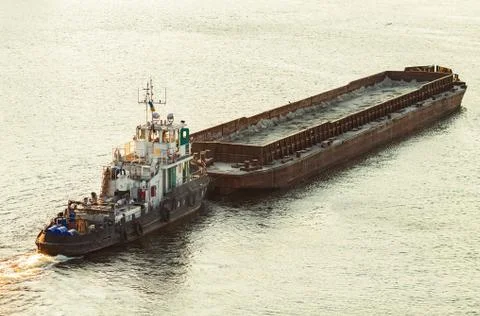 Barge on the river Stock Photos