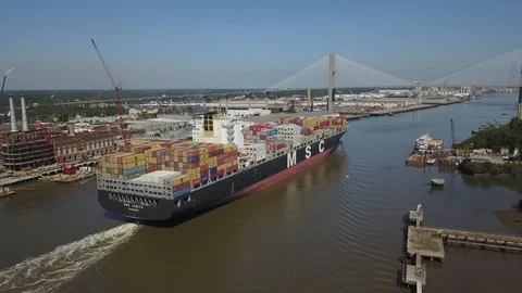 Barge savannah Stock Footage 94428414