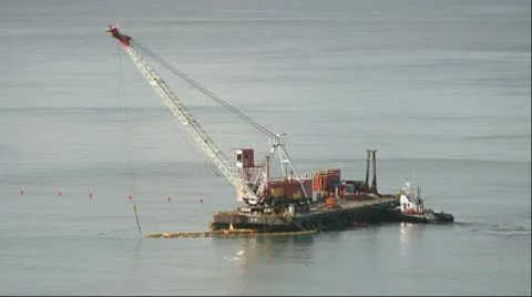 A barge at sea Stock Footage 10767689